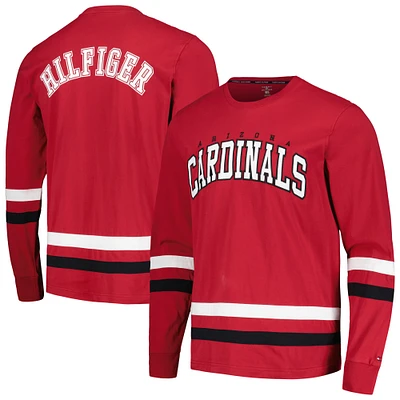 T-shirt à manches longues Tommy Hilfiger Cardinal/Noir Arizona Cardinals Nolan pour hommes