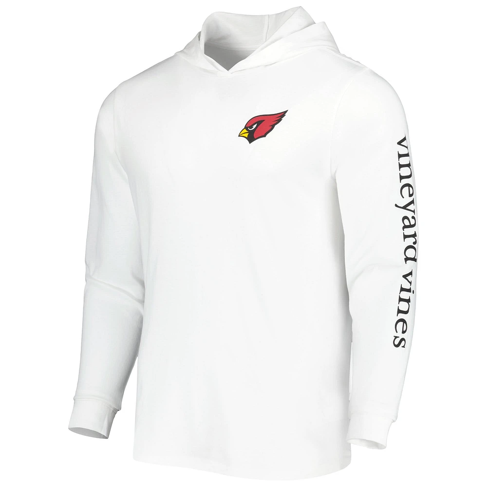 T-shirt à capuche manches longues pour homme Vineyard Vines White Arizona Cardinals Local