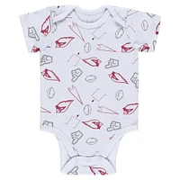 Newborn & Infant WEAR by Erin Andrews Gray/Cardinal/White Arizona Cardinals Three-Piece Turn Me Around Bodysuits Pant Set