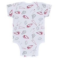 Newborn & Infant WEAR by Erin Andrews Gray/Cardinal/White Arizona Cardinals Three-Piece Turn Me Around Bodysuits Pant Set