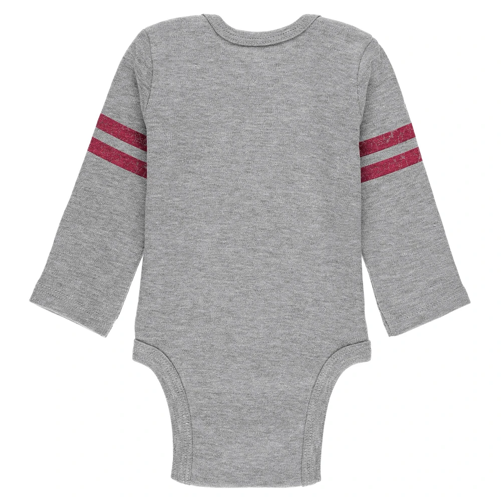 Newborn & Infant WEAR by Erin Andrews Gray/Cardinal/White Arizona Cardinals Three-Piece Turn Me Around Bodysuits Pant Set