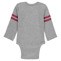 Newborn & Infant WEAR by Erin Andrews Gray/Cardinal/White Arizona Cardinals Three-Piece Turn Me Around Bodysuits Pant Set