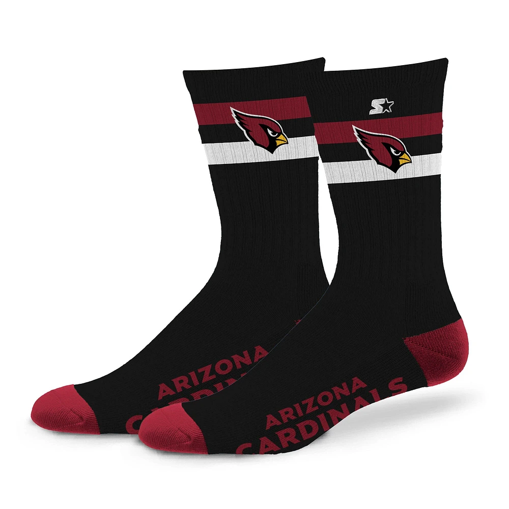 Chaussettes unisexes Starter Arizona Cardinals Team Color Two-Stripe Crew