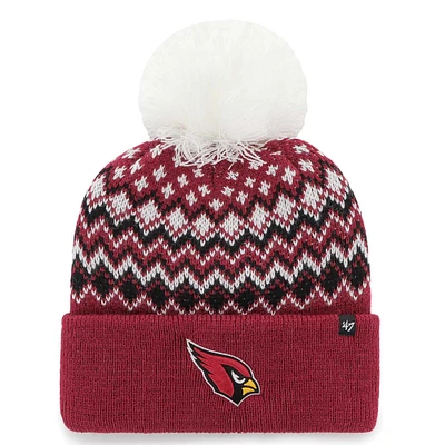 Bonnet en tricot à revers Elsa '47 Cardinal Arizona Cardinals pour femmes avec pompon