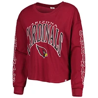 Women's '47 Cardinal Arizona Cardinals Skyler Parkway Cropped Long Sleeve T-Shirt