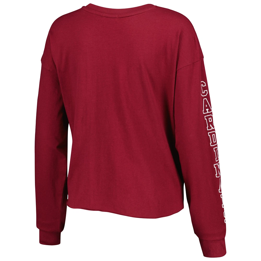 Women's '47 Cardinal Arizona Cardinals Skyler Parkway Cropped Long Sleeve T-Shirt