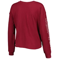 Women's '47 Cardinal Arizona Cardinals Skyler Parkway Cropped Long Sleeve T-Shirt