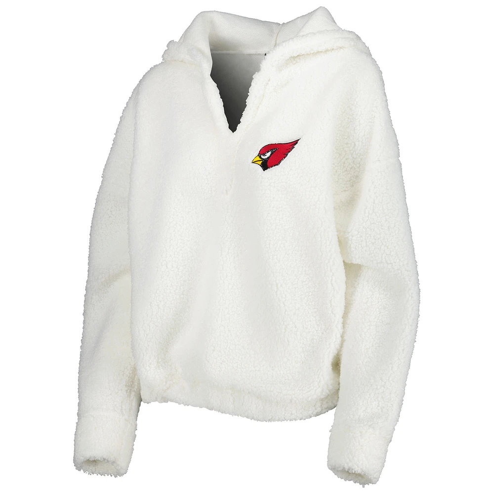 Women's Concepts Sport Cream Arizona Cardinals Fluffy Hoodie Top & Shorts Set
