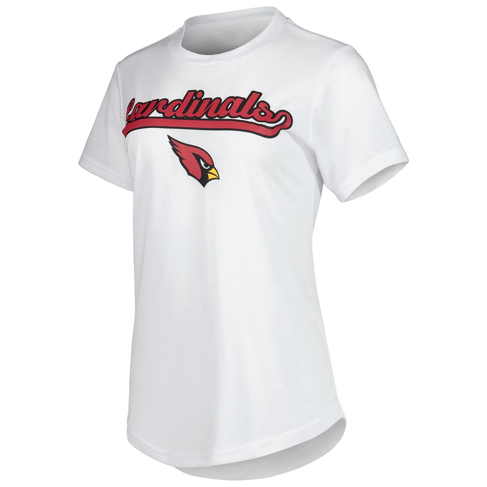 Women's Concepts Sport White/Charcoal Arizona Cardinals Sonata T-Shirt & Leggings Sleep Set