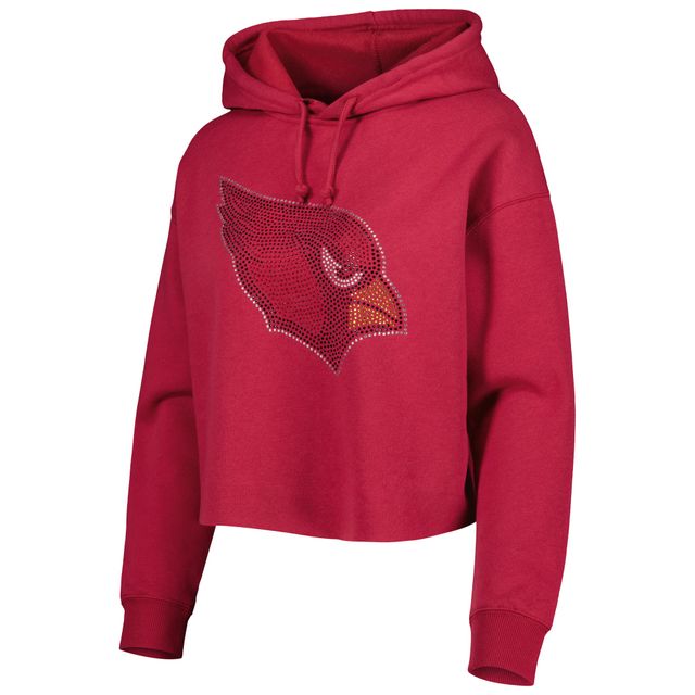 Cuce Cardinal Arizona Cardinals Crystal Logo Sweat à capuche court pour femme