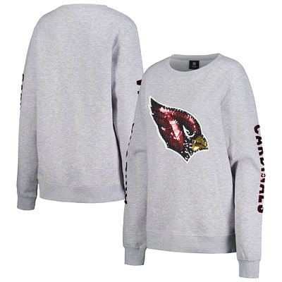 Sweat-shirt à logo pailleté Cuce Heather Grey Arizona Cardinals pour femmes