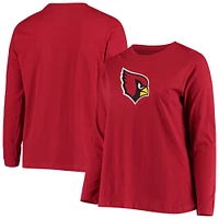 Women's Fanatics Cardinal Arizona Cardinals Plus Primary Logo Long Sleeve T-Shirt