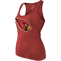 Débardeur tri-mélange avec nom et numéro des Cardinals de l'Arizona Fanatics Heathered Cardinal pour femmes