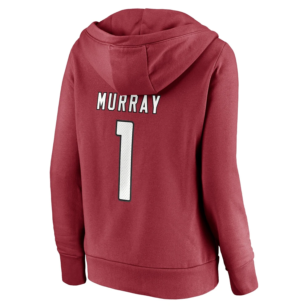 Women's Fanatics Kyler Murray Cardinal Arizona Cardinals Player Icon Name & Number Pullover Hoodie