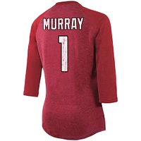 Women's Fanatics Kyler Murray Cardinal Arizona Cardinals Team Player Name & Number Tri-Blend Raglan 3/4-Sleeve T-Shirt