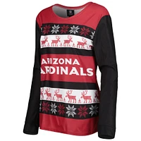 Women's FOCO Cardinal Arizona Cardinals Holiday Ugly Pajama Set