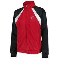 Veste de survêtement à glissière intégrale G-III 4Her by Carl Banks Cardinal/Noir Arizona Cardinals Confetti Raglan pour femme