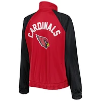 Veste de survêtement à glissière intégrale G-III 4Her by Carl Banks Cardinal/Noir Arizona Cardinals Confetti Raglan pour femme