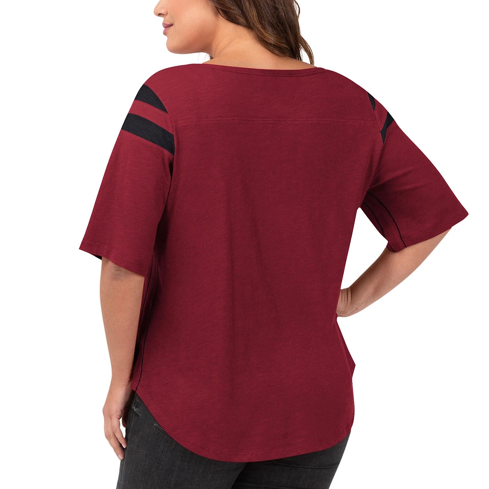 Women's G-III 4Her by Carl Banks Cardinal Arizona Cardinals Plus Linebacker T-Shirt