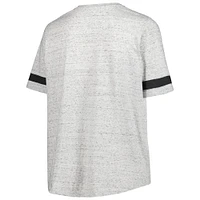 T-shirt gris chiné à encolure en V taille plus Arizona Cardinals pour femme