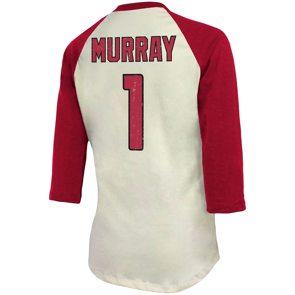 Majestic Threads Kyler Murray Cream Arizona Cardinals Nom et numéro du joueur Tri-Blend T-shirt à manches trois-quarts pour femmes