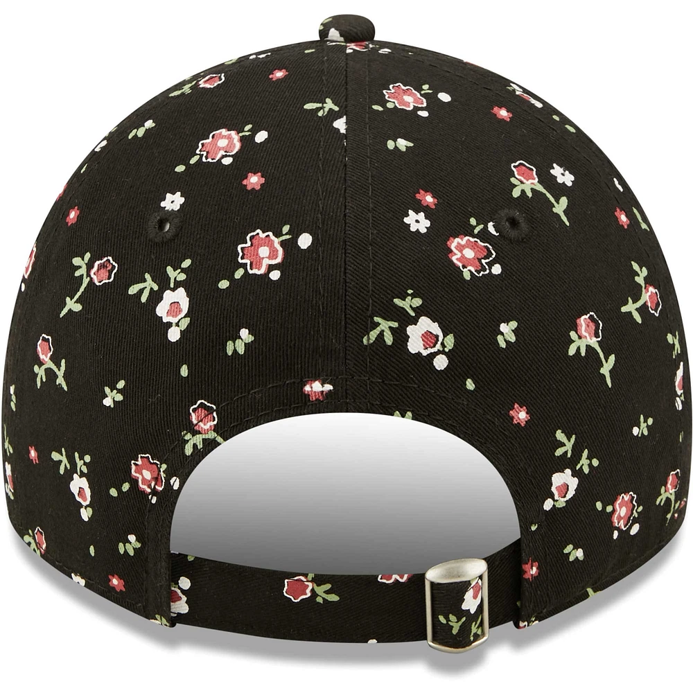 Women's New Era Black Arizona Cardinals Logo Floral 9TWENTY - Adjustable Hat