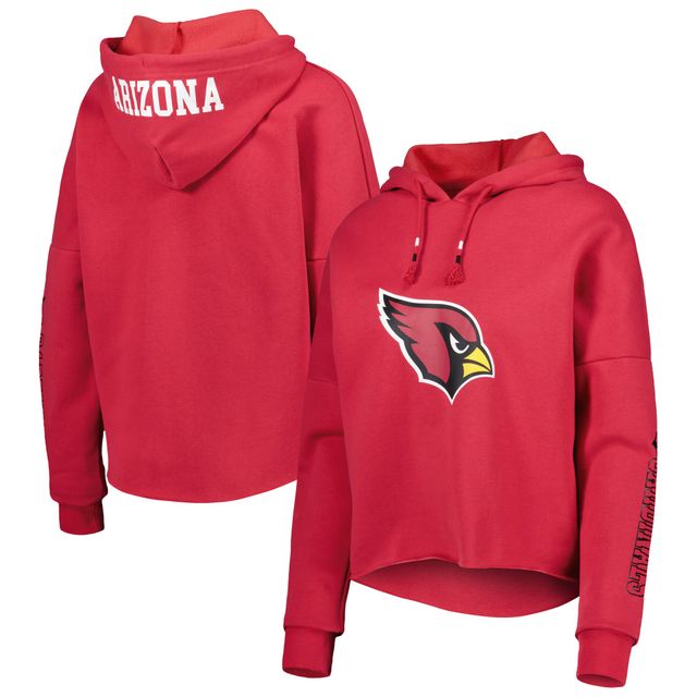 Sweat à capuche manches métallisées Cardinal Arizona Cardinals New Era pour femme