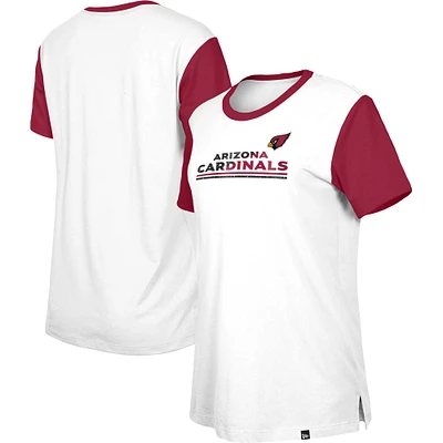 T-shirt pour femme Third Down Colorblock des Cardinals de l'Arizona/Cardinal Arizona New Era