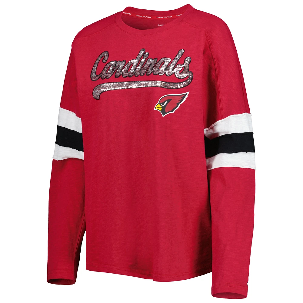 Women's Tommy Hilfiger Cardinal Arizona Cardinals Justine Long Sleeve Tunic T-Shirt