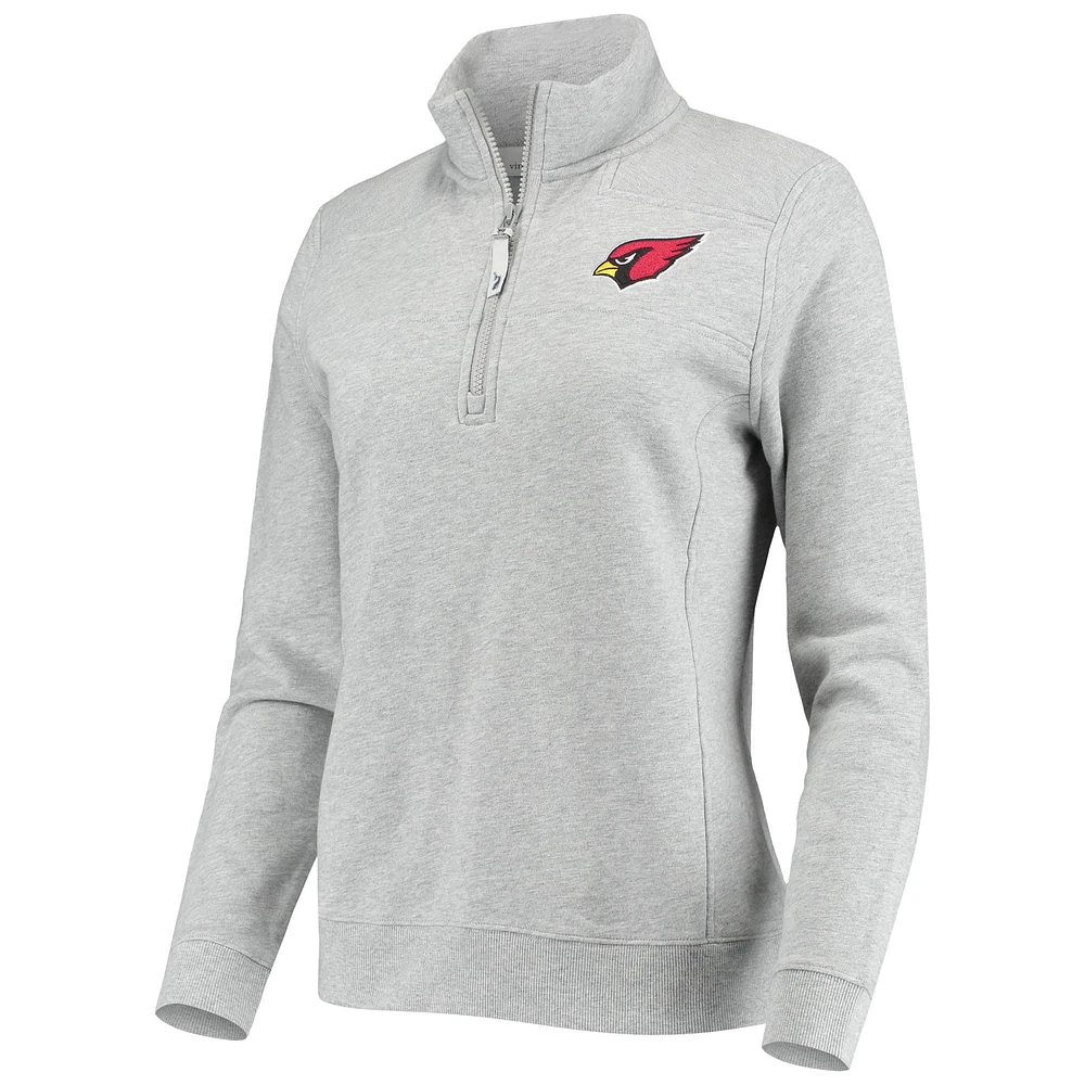 Women's Vineyard Vines Heather Gray Arizona Cardinals Shep Shirt Quarter-Zip Sweatshirt