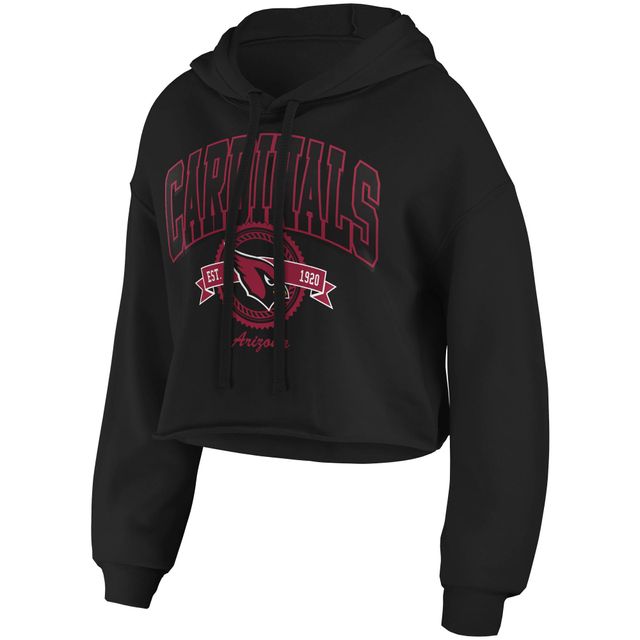 WEAR by Erin Andrews Sweat à capuche court en polaire noir des Cardinals de l'Arizona pour femmes