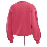 Women's WEAR by Erin Andrews Cardinal Arizona Cardinals Washed Fleece Long Sleeve T-Shirt & Shorts Lounge Set