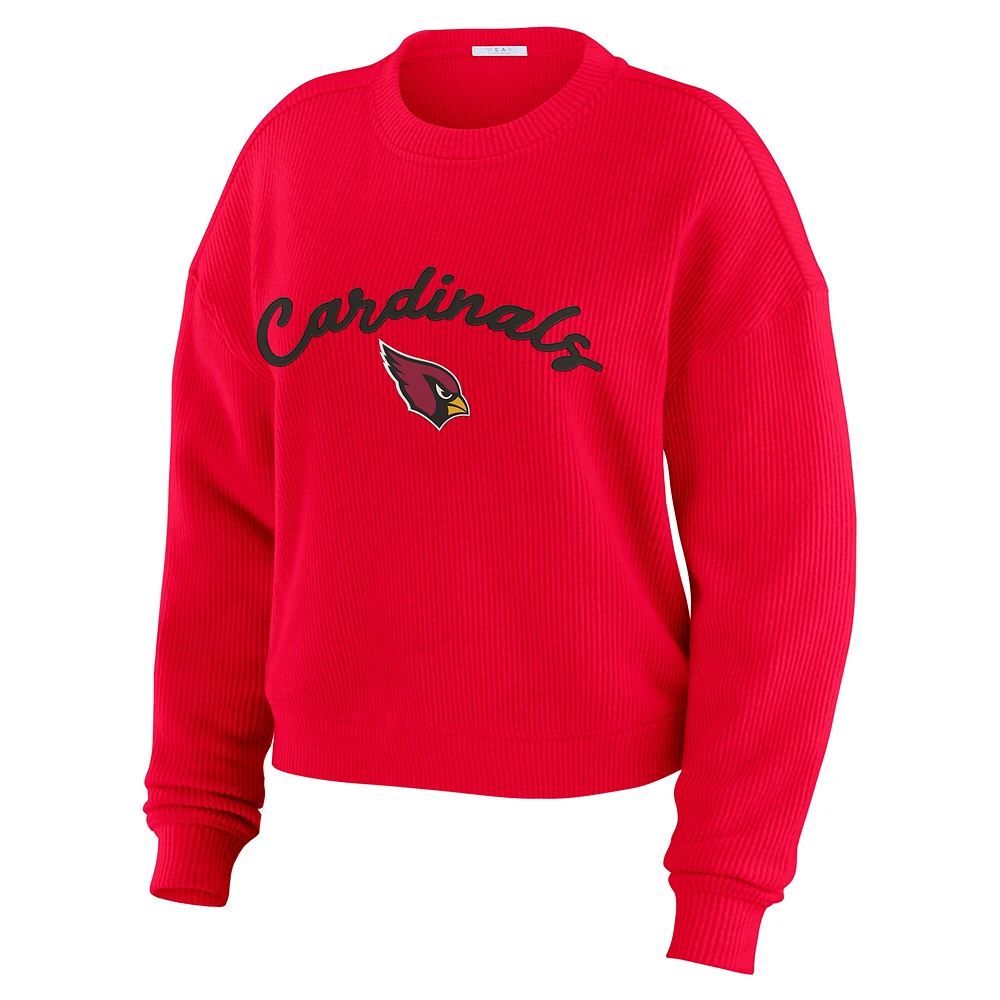 Women's WEAR by Erin Andrews  Cream Arizona Cardinals Knitted Tri-Blend Long Sleeve T-Shirt & Pants Lounge Set