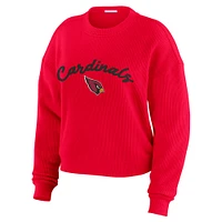 Women's WEAR by Erin Andrews  Cream Arizona Cardinals Knitted Tri-Blend Long Sleeve T-Shirt & Pants Lounge Set