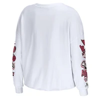 WEAR by Erin Andrews T-shirt court à manches longues blanc Arizona Cardinals Celebration pour femmes