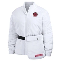 Women's WEAR by Erin Andrews  White Arizona Cardinals Packaway Full-Zip Puffer Jacket