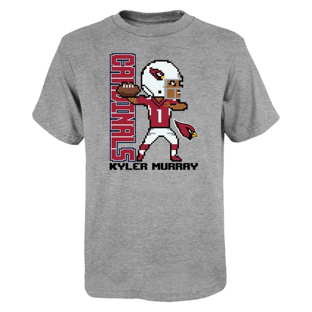 T-shirt Pixel Player 2.0 Kyler Murray pour jeunes, gris chiné, Arizona Cardinals