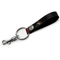 Black Arizona Coyotes Personalized Leather Loop Keychain