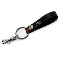 Black Arizona Coyotes Personalized Leather Loop Keychain