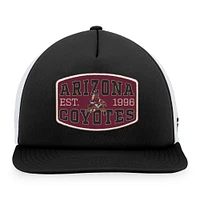 Men's Fanatics Black/White Arizona Coyotes Foam Front Patch Trucker Snapback Hat
