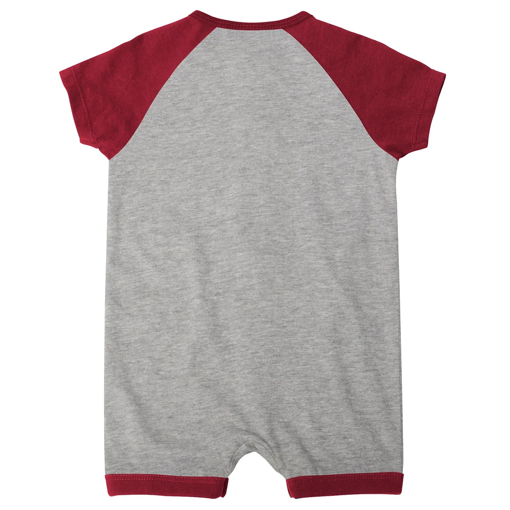 Infant  Heather Gray Arizona Diamondbacks Extra Base Hit Raglan Full-Snap Romper