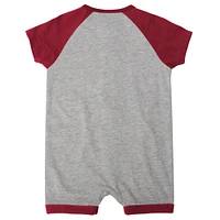 Infant  Heather Gray Arizona Diamondbacks Extra Base Hit Raglan Full-Snap Romper