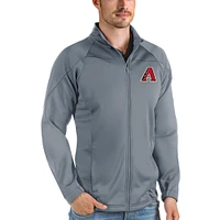 Men's Antigua Gray Arizona Diamondbacks Links Full-Zip Golf Jacket
