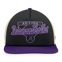 Men's Fanatics Black/Purple Arizona Diamondbacks Cooperstown Collection Talley Foam Trucker Snapback Hat