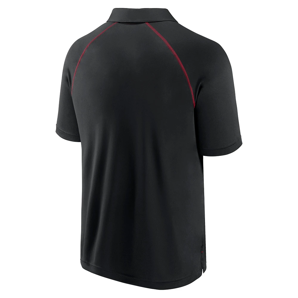 Men's Fanatics Black Arizona Diamondbacks Strong Alone Raglan Polo