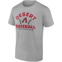 Men's Fanatics Heathered Gray Arizona Diamondbacks Iconic Go for Two T-Shirt