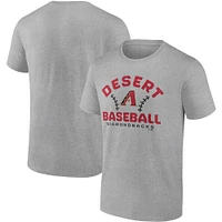 Men's Fanatics Heathered Gray Arizona Diamondbacks Iconic Go for Two T-Shirt