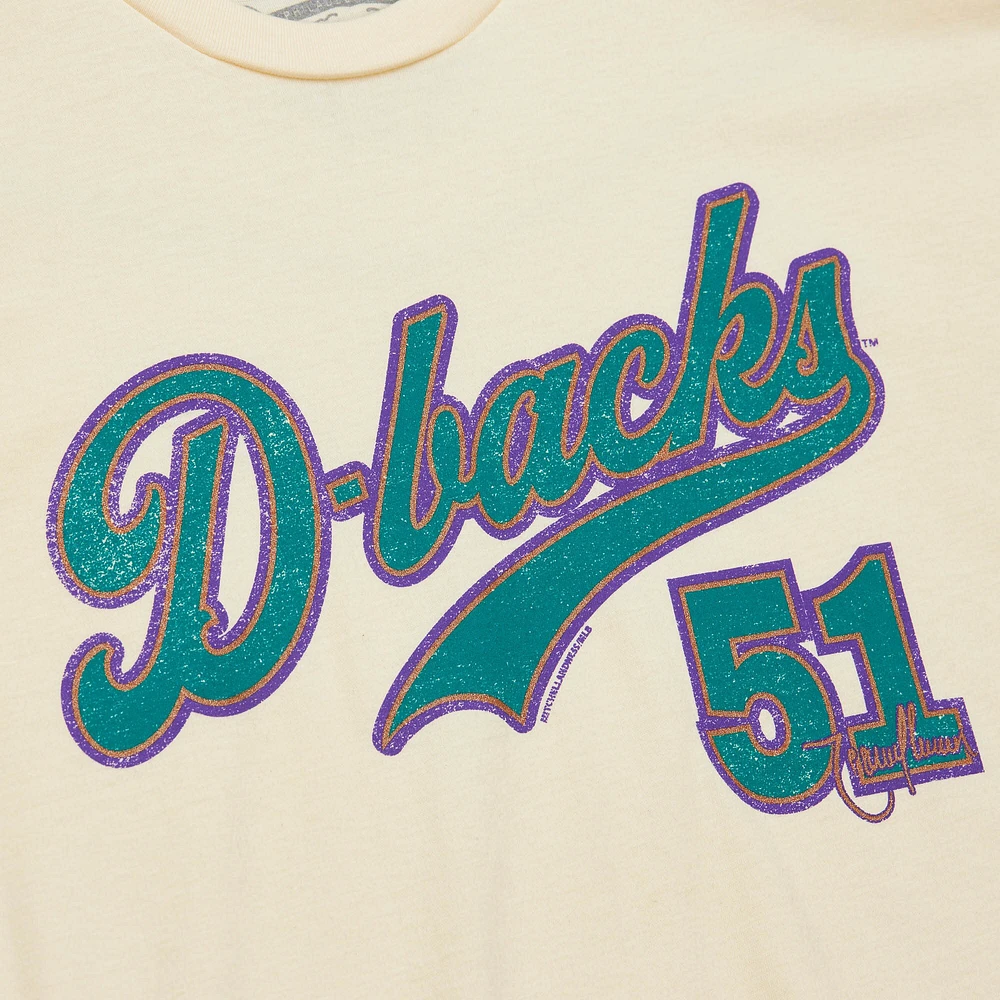 Men's Mitchell & Ness Randy Johnson Cream Arizona Diamondbacks Cooperstown Collection Player T-Shirt