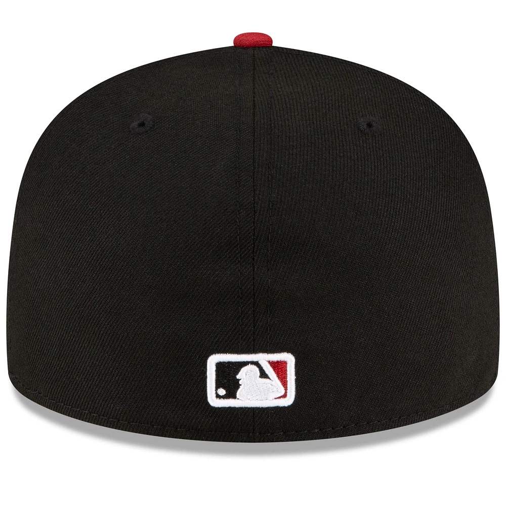 Men's New Era  Black/Red Arizona Diamondbacks Road Authentic Collection On-Field 59FIFTY Fitted Hat