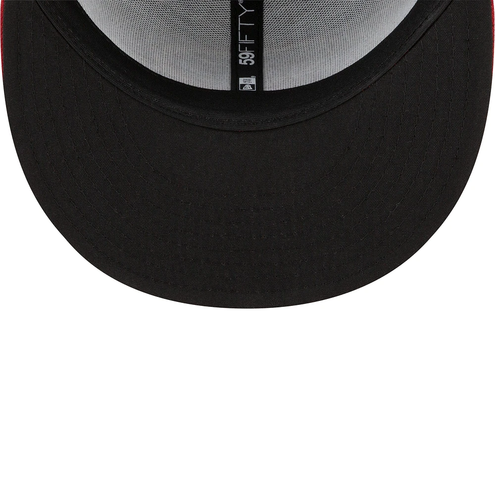 Men's New Era  Black/Red Arizona Diamondbacks Road Authentic Collection On-Field 59FIFTY Fitted Hat